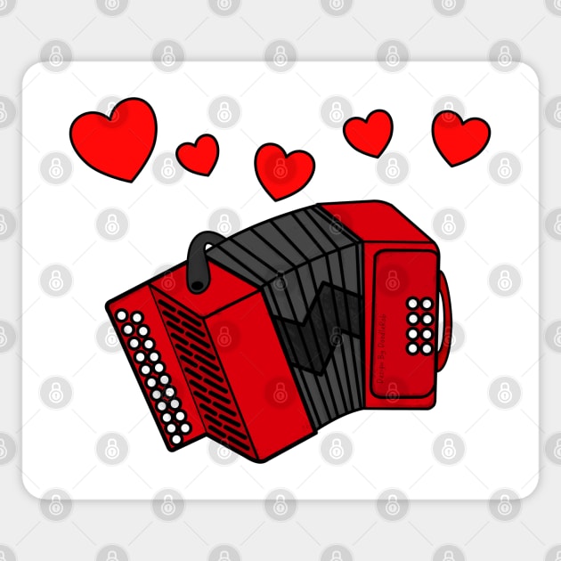 Valentines Accordion Accordionist Wedding Musician Sticker by doodlerob